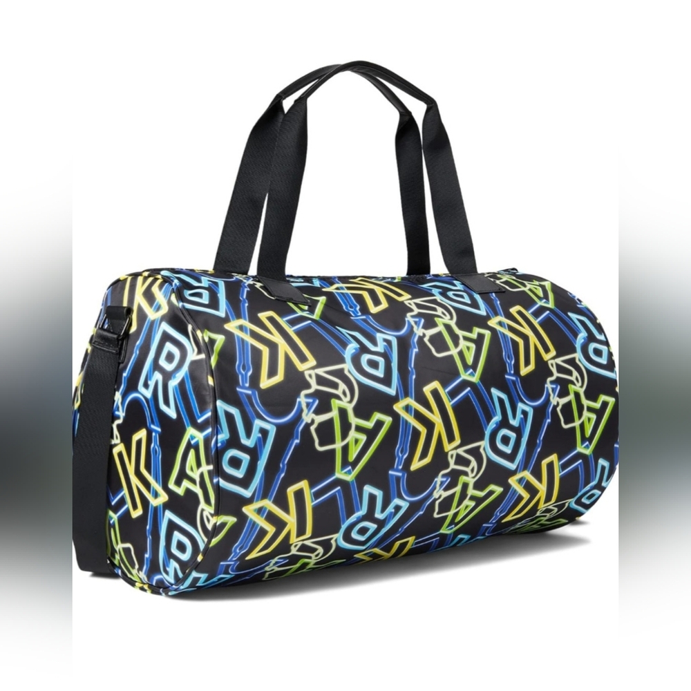 Karl Lagerfeld Paris Amour Gym Duffel Bag  In Neon Letters